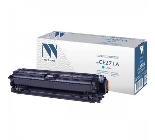 Лазерный картридж NV Print NV-CE271AC для HP LaserJet Color CP5525dn, CP5525n, CP5525xh, M750dn, M750n, M750xh (совместимый, голубой, 15000 стр.)
