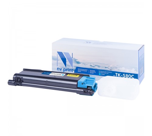 Лазерный картридж NV Print NV-TK580C для Kyocera FS C5150DN, ECOSYS P6021cdn (совместимый, голубой, 2800 стр.)