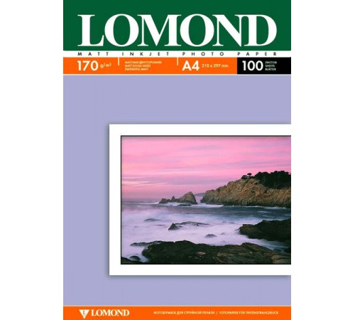 Фотобумага Lomond матовая двусторонняя (0102006), A4, 170 г/м2, 100 л. 9504108