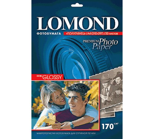 Фотобумага Lomond полуглянцевая (1101305), Semi Glossy, A4, 170 г/м2, 20 л. 95040309