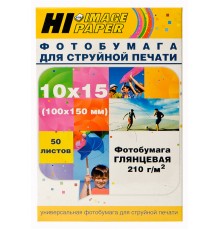 Фотобумага Hi-Image Paper глянцевая односторонняя, 10x15 см, 210 г/м2, 50 л.