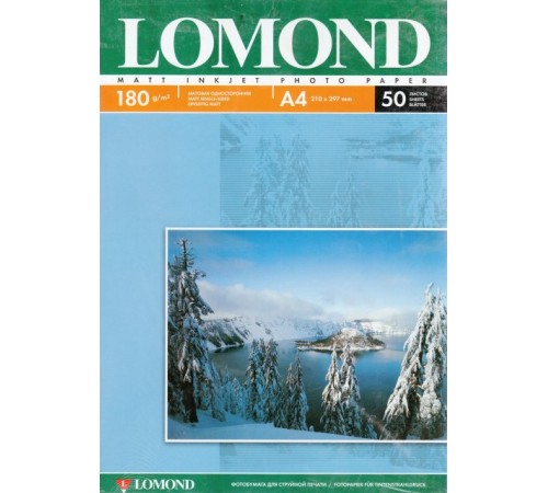 Фотобумага Lomond матовая односторонняя (0102014), A4, 180 г/м2, 50 л. 95040307