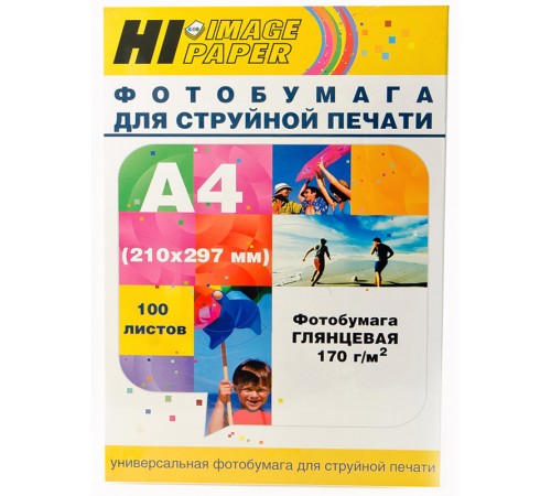 Фотобумага Hi-Image Paper глянцевая односторонняя, A4, 170 г/м2, 100 л. A21061