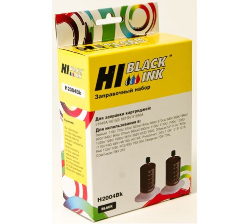 Заправочный набор Hi-Black для HP 51645A/C6615A/51640A, Bk, 2x20 мл. 150702090040
