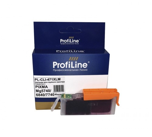 Струйный картридж ProfiLine PL-CLI-471 XLM для принтеров CANON PIXMA MG5740, MG6840, MG7740, TS5040, TS6040, TS8040 с чернилами, пурпурный