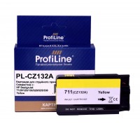 Струйный картридж ProfiLine PL-CZ132A №711 для принтеров HP DESIGNJET T120, T520, жёлтый
