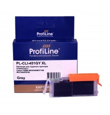 Струйный картридж ProfiLine PL-CLI-451GY XL для принтеров Canon PIXMA iP7240, MG5440, MG5540, MG6340, MG6440, MG7140, MX924, серый, водный