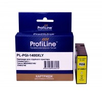 Струйный картридж ProfiLine PL-PGI-1400XLY для принтеров Canon MB2040, MB2140, MB2340, MB2740 с чернилами, жёлтый