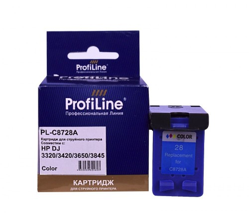 Струйный картридж ProfiLine PL-C8728A для принтеров HP DJ 3320, 3420, 3650, 3845, цветной, водный