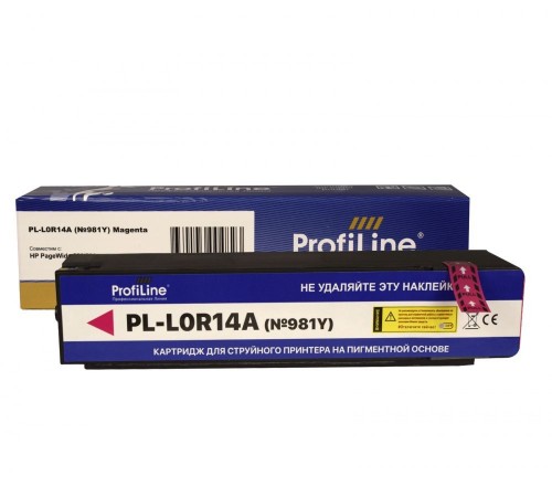 Струйный картридж ProfiLine  PL-L0R14A для принтеров HP PageWide 556, 586 с чернилами на, пигментныйной основе, пурпурный 183 мл
