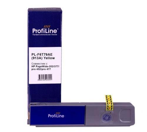 Струйный картридж ProfiLine  PL-F6T79AE(913A) для принтеров HP PageWide-352, 377, pro 452, pro 477 с чернилами, жёлтый 55 мл