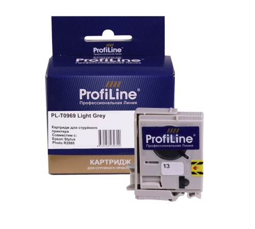 Струйный картридж ProfiLine  PL-T0969 для принтеров Epson Stylus Photo R2880 с чернилами, light, серый 11,4 мл