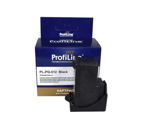 Струйный картридж ProfiLine PL-PG-512 для принтеров CANON PIXMA IP2700, IP2702, MP230, MP240, MP250 с чернилами 15 мл, чёрный