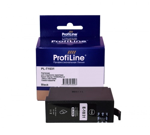 Струйный картридж ProfiLine  PL-T1031 для принтеров Epson Stylus TX550, Stylus Office T40, T40W, TX600, TX600FW с чернилами, чёрный 25,9 мл