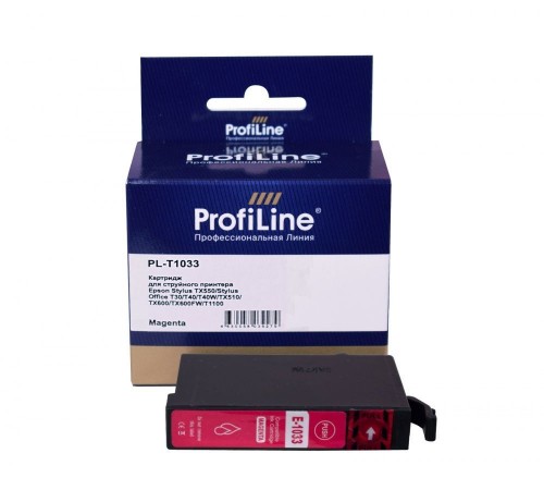 Струйный картридж ProfiLine  PL-T1033 для принтеров Epson Stylus TX550, Stylus Office T30, T40, T40W, TX510, TX600, TX600FW, T1100 с чернилами, пурпурный 11,1 мл