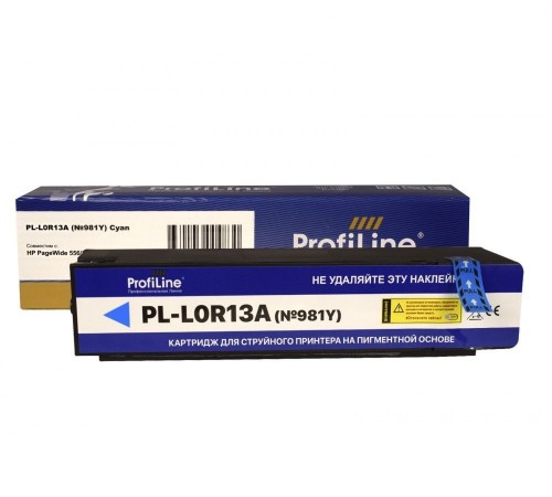Струйный картридж ProfiLine  PL-L0R13A для принтеров HP PageWide 556, 586 с чернилами на, пигментныйной основе, голубой 183 мл