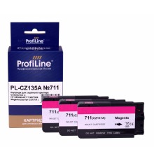 Струйный картридж ProfiLine PL-CZ135A №711 для принтеров HP DESIGNJET T120, T520, пурпурный (3 шт., уп. CZ131A)