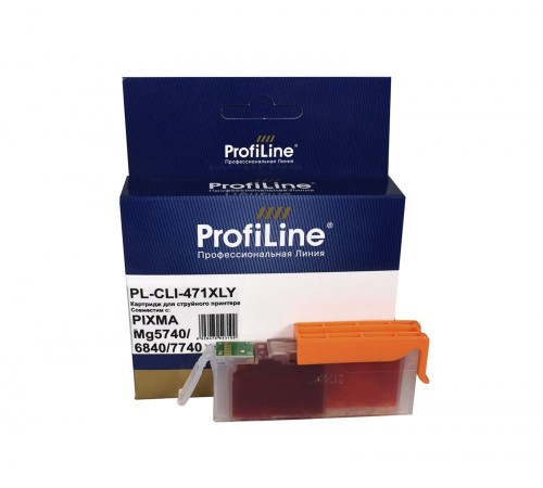 Струйный картридж ProfiLine PL-CLI-471 XLY для принтеров CANON PIXMA MG5740, MG6840, MG7740, TS5040, TS6040, TS8040 с чернилами, жёлтый