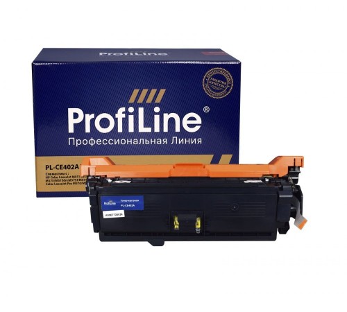 Тонер-картридж ProfiLine PL-CE402A-Y для HP Color LaserJet Enterprise M551dn, M551n, M551xh (совместимый, жёлтый, 6000 стр.)