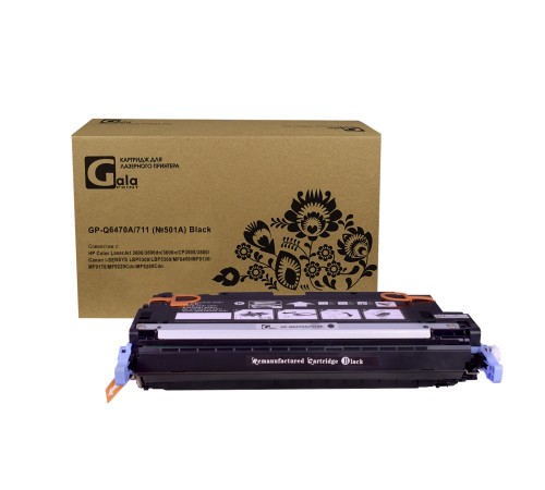 Лазерный картридж GalaPrint GP-Q6470A, 711-BK для HP CLJ CP3505, HP CLJ 3600, HP CLJ 3800, Q6470A (совместимый, чёрный, 6000 стр.)