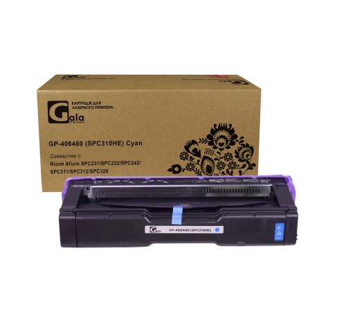 Лазерный картридж GalaPrint GP-406480-C для Ricoh Aficio SP C231, Ricoh Aficio SP C232, Ricoh Aficio SP C242 (совместимый, голубой, 6000 стр.)