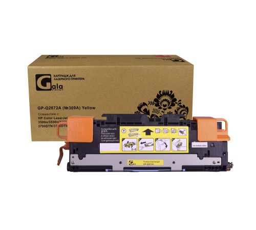 Лазерный картридж GalaPrint GP-Q2672A-Y для HP Color LaserJet 3500, 3550, 3500n, 3550n, 3700, 3700N (совместимый, жёлтый, 4000 стр.)