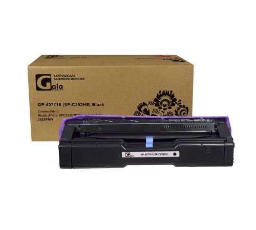 Лазерный картридж GalaPrint GP-407716 (SP-C252HE) для принтеров Ricoh Aficio SPC252DN, 252SF, 262DNW, 262SFNW (совместимый, чёрный, 6500 стр.)