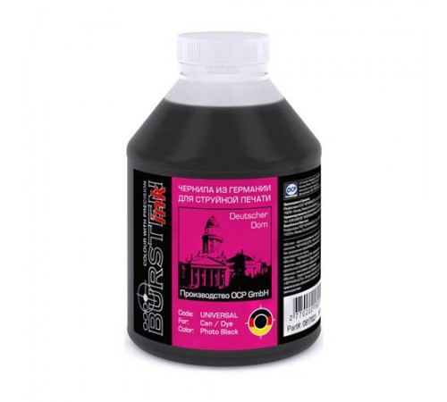 Чернила универсальные для картриджей CANON с печатающей головкой (500мл,photo black,Dye) Bursten Ink