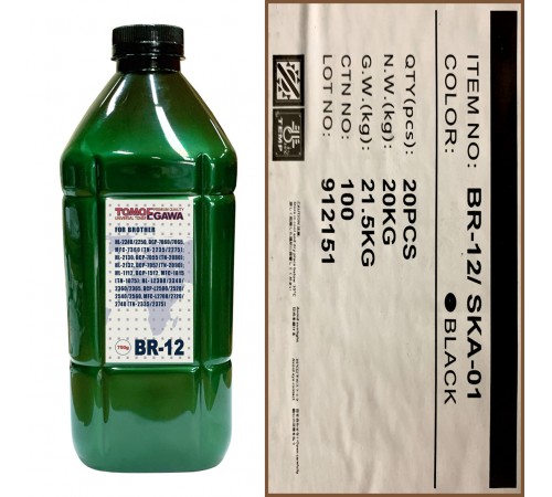Тонер для brother универсал тип br-12 (фл,750,tomoegawa) green atm