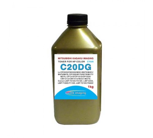 Тонер для hp color универсал тип c20dg (фл,1кг,син,glossy,chemical mki) gold atm
