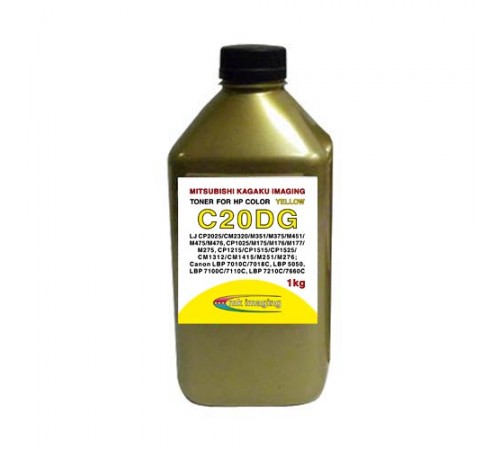 Тонер для hp color универсал тип c20dg (фл,1кг,желт,glossy,chemical mki) gold atm