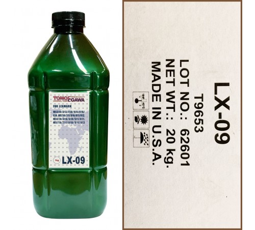 Тонер для lexmark универсал тип lx-09 (фл,1кг,tomoegawa) green atm