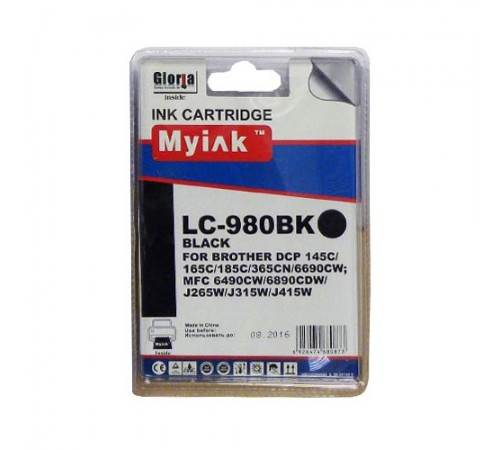 Картридж для Brother DCP-145C/6690CW/MFC-250C (LC980BK) ч (16ml, Pigment) MyInk