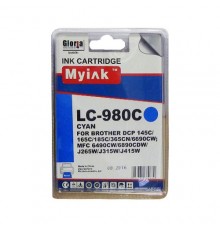 Картридж для Brother DCP-145C/6690CW/MFC-250C (LC980C) син (18ml, Dye) MyInk