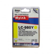 Картридж для Brother DCP-145C/6690CW/MFC-250C (LC980Y) жел (18ml, Dye) MyInk