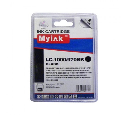 Картридж для Brother DCP-130C/MFC-240C/5460CN/885CW (LC1000BK/LC970BK) ч MyInk