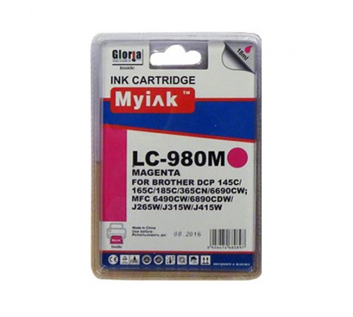 Картридж для Brother DCP-145C/6690CW/MFC-250C (LC980M) кр (18ml, Dye) MyInk