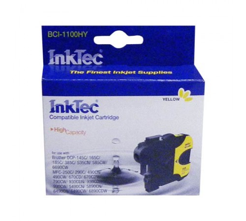 Картридж для Brother DCP-145C/6690CW/MFC-250C/990C (LC1100Y) жел InkTec