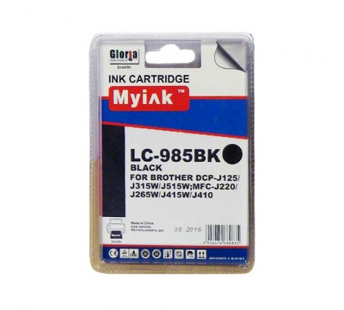 Картридж для Brother DCP-125/315W/515W/MFC-265W/410/415W (LC39/985BK) ч (12 ml, Dye) MyInk