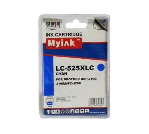 Картридж для Brother MFC-J200/DCP-J100/J105 (LC525XLC) син (16,6ml, Dye) MyInk