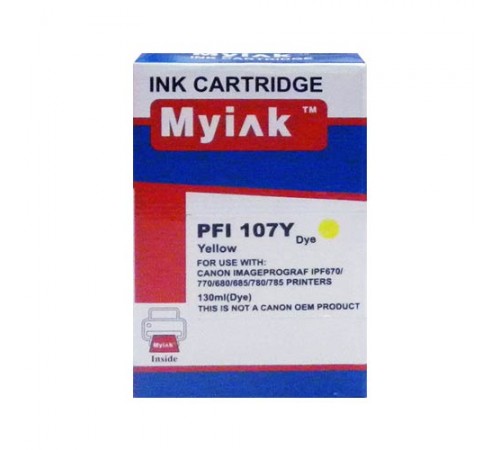 Картридж для CANON PFI-107Y IPF 670/680/685/770/780/785 желт (130ml, Dye) MyInk