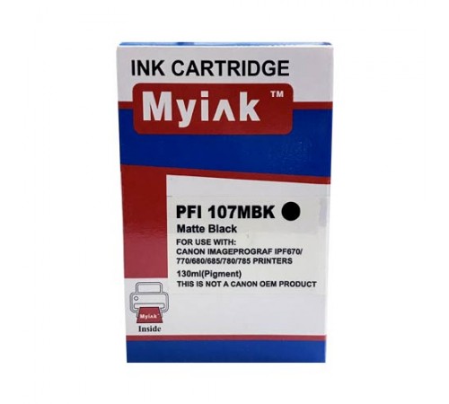 Картридж для CANON PFI-107MBk IPF 670/680/685/770/780/785 ч.мат (130ml,Pigment) MyInk