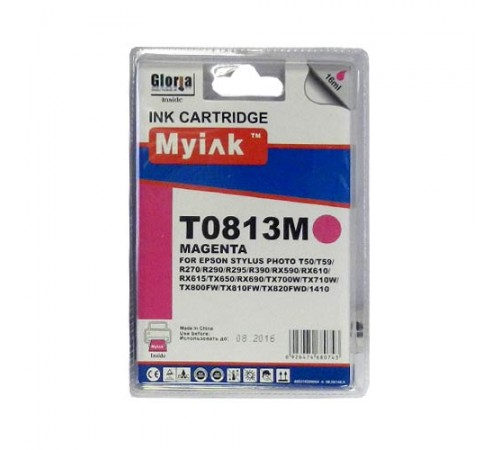 Картридж для (T0813/T0823) EPSON R270/390/RX590/TX700/1410 кр (16ml, Dye) MyInk