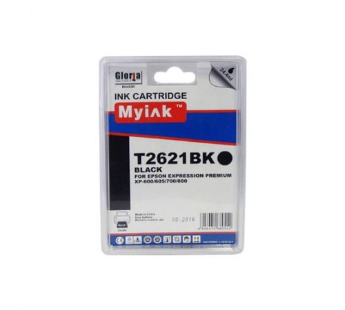 Картридж для (t2621) epson expression premium xp-600/xp-605/xp-700/xp-800 black (24,4ml, pigment) myink
